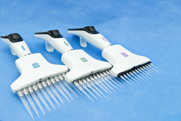 istock Set of major electronic multichannel pipette 638666316