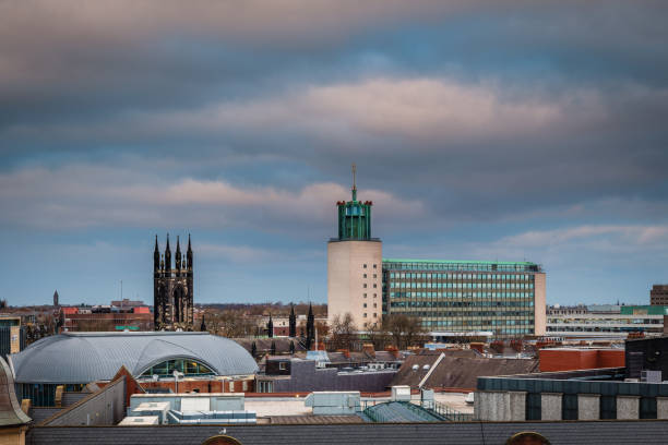 뉴캐슬 스카이라인의 시빅 센터 - newcastle upon tyne 뉴스 사진 ��이미지