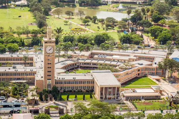 Kenya Parliament Buildings in the city center of Nairobi.