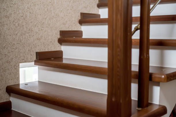 Brown wooden staircase