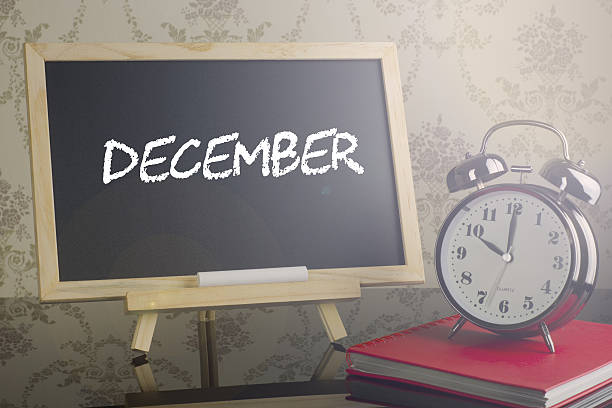 istock December on chalkboard with alarm clock. 638671772