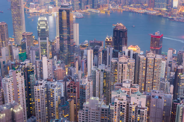 istock City lights at twilight aerial view 638675194