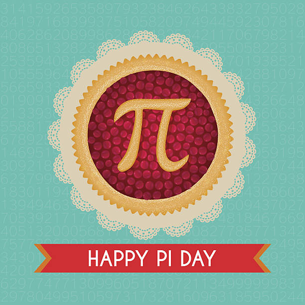 illustrations, cliparts, dessins animés et icônes de pi day arrière-plan vectoriel. tarte aux cerises cuite au four avec symbole pi - pi