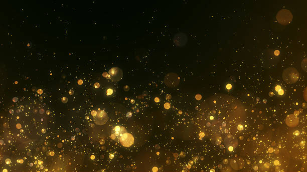 Gold background Gold, Sparks, Glitter, Particle, Gold Colored, Lighting Equipment, Christmas, Christmas Lights, Holiday - Event, Celebration Event selective focus stock pictures, royalty-free photos & images