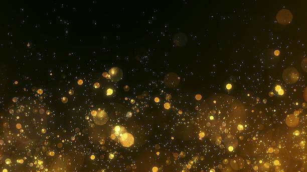 Gold background Gold, Sparks, Glitter, Particle, Gold Colored, Lighting Equipment, Christmas, Christmas Lights, Holiday - Event, Celebration Event bokeh light stock pictures, royalty-free photos & images