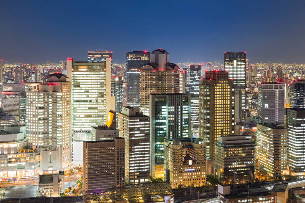 istock Osaka night lights city business downtown 638680266