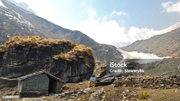 Hut On Mbc Machapuchare Base Campnepal Stock Photo - Download Image Now - Annapurna Range, Asia, Beautiful People