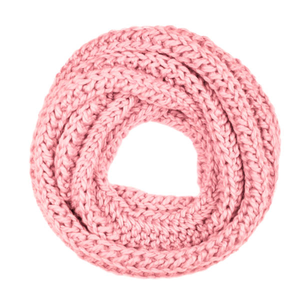 istock Pink wool scarf isolated on white background. 638681192