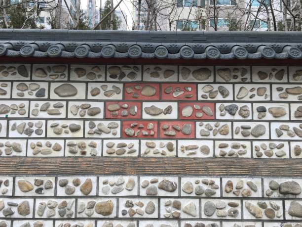 istock wall pattern made of gravel and brick 638682442