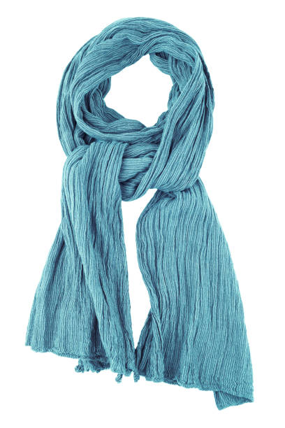 istock Blue wool scarf isolated on white background. 638682594