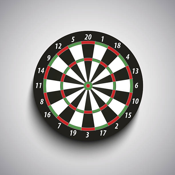 緑と赤のフィールドテンプレートとダーツボード - dartboard darts scoreboard leisure games点のイラスト素材／クリップアート素材／マンガ素材／アイコン素材