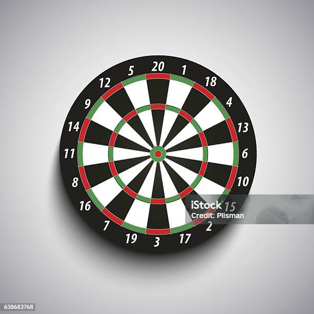 Dart Board With Green And Red Fields Template Stock Illustration - Download Image Now - Darts, Dart, Chalkboard - Visual Aid