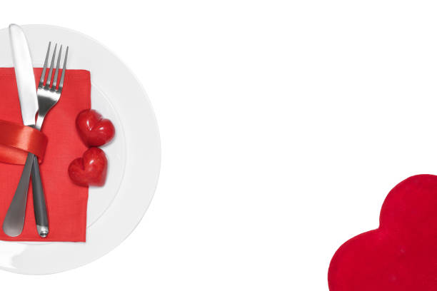 istock Knife, fork and hearts on the plate. Valentine's day 638686030
