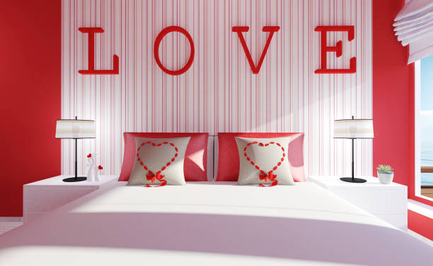 istock Love-Modern bedroom interior for Valentine's day 638687890