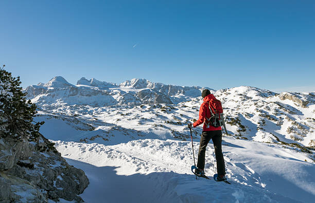 istock Scenic snowshoeing at Dachstein Mountains, Austria 638688422