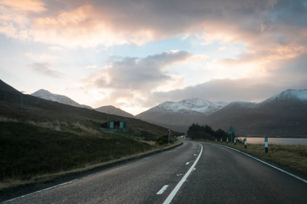 istock Setting sun over the A87 on the Isle of Skye 638688710
