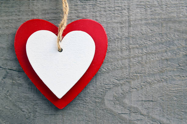 istock Decorative red and white wooden hearts.Saint Valentine's Day. 638690568