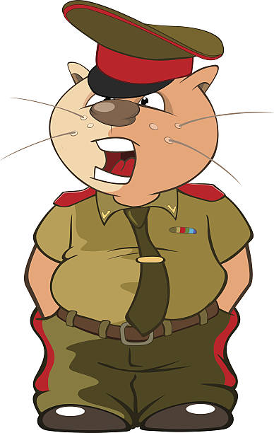 istock Illustration of Cute Cat Special Forces Cartoon Character 638692212