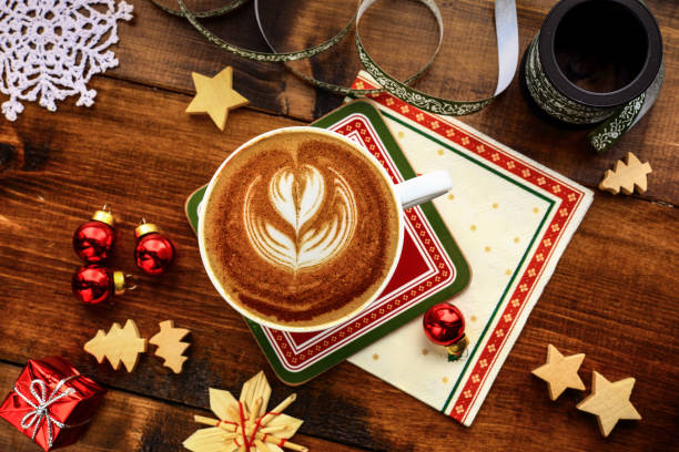 istock Christmas breakfast with cappuccino latte art 638693866
