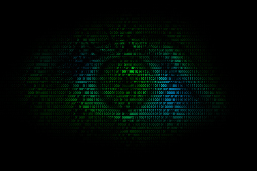 A stock photo/illustration of an Eye made out of computer binary code. Perfect for designs and articles about privacy, computer hacking, computer programming or digital themes.