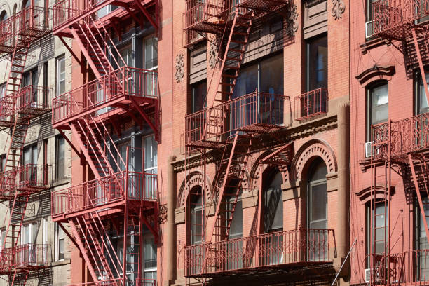 istock New York bricks buildings facades with fire escape stairs 638697956