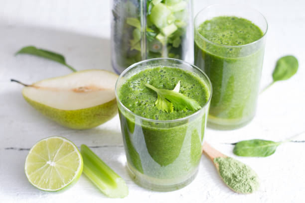 istock Green smoothie with fruits and vegetables 638699278
