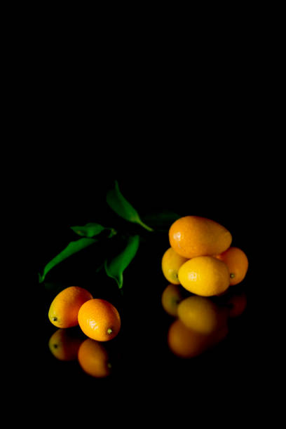 istock Citrus fruits on black background 638700092