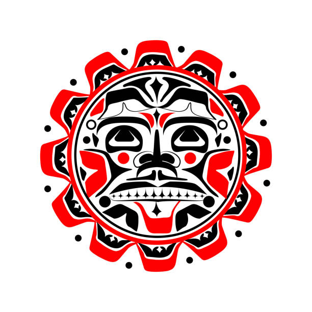 ilustracja wektorowa słońca symbolem - indian symbol stock illustrations