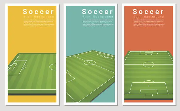 Vector illustration of Set of Football field graphic background 3