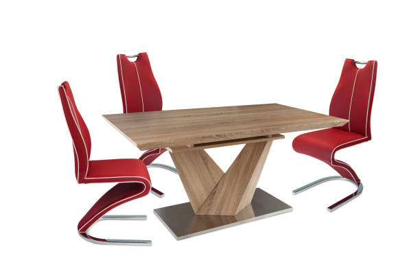istock luxury wooden table with chairs for business and relax 638703094