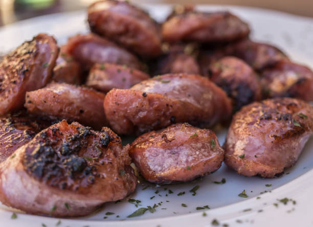 istock Grilled sausages from Aragon Teruel Spain, Cut into pieces typical 638704840