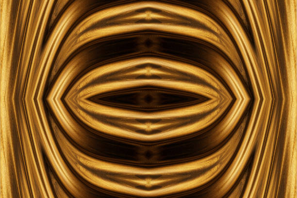texture of black gold. Abstract seamless texture with an ellipse in the center. Fractal art background for creative design. Decoration for wallpaper desktop, poster, cover booklet, card. Psychedelic.