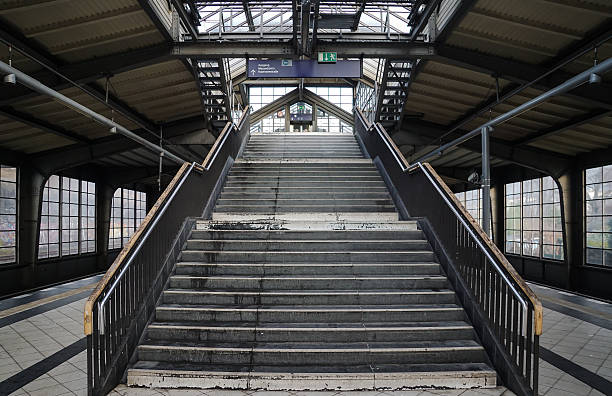 istock Low Angle View Of Staircase At Railroad Station 638707219