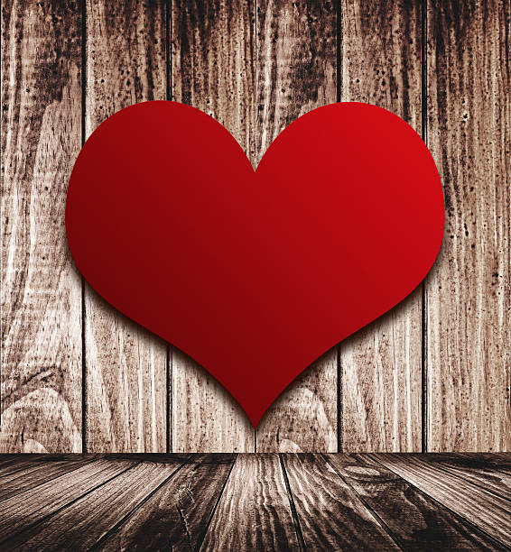 istock heart shape in a plank wood table for st. valentine 638709652