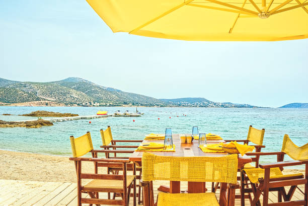 istock Sunny morning in the beach cafe on the seafront 638712844