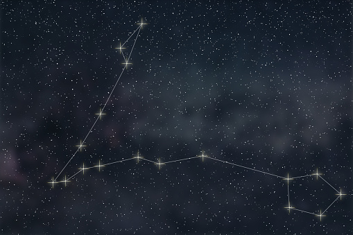 Piscis Constellation. Signo zodiacal Piscis líneas de constelación photo