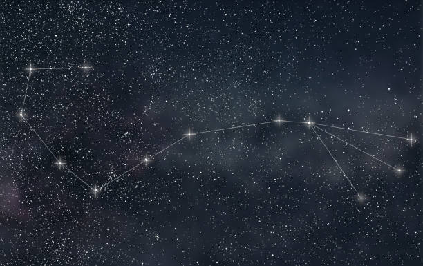 scorpio constellation. zodiac sign scorpio constellation lines - scorpio imagens e fotografias de stock