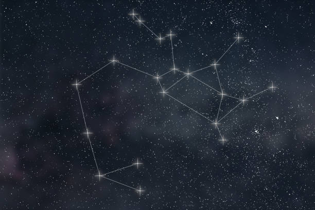 궁수 자리 별자리. 조디악 사인 궁수 자리 별자리 라인 - sagittarius 뉴스 사진 이미지