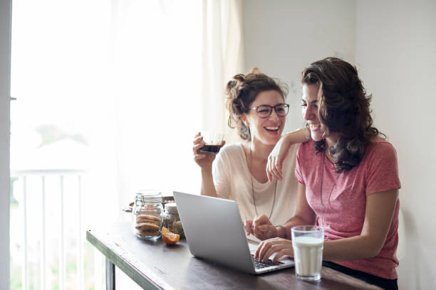istock Lesbian Couple Together Indoors Concept 638714944