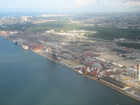 Port of San Juan Puerto Rico, the mayor marine  cargo hub on the Caribbean.