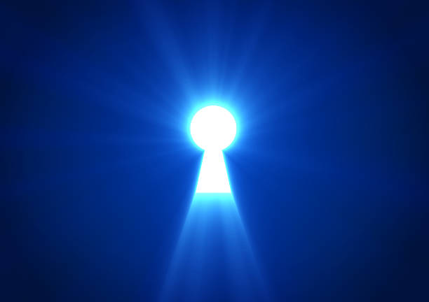 Security Digital Image - Light Keyhole Internet, Security System, Data, Keyhole, Lock, Keyhole keyhole photos stock pictures, royalty-free photos & images
