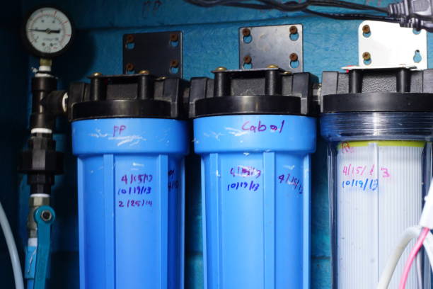 filtros para água potável - sewage treatment plant purified water water desalination plant - fotografias e filmes do acervo