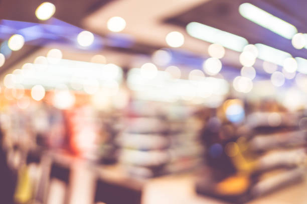 istock Blurred background : Vintage filter ,Product shelf at store blur 638725050
