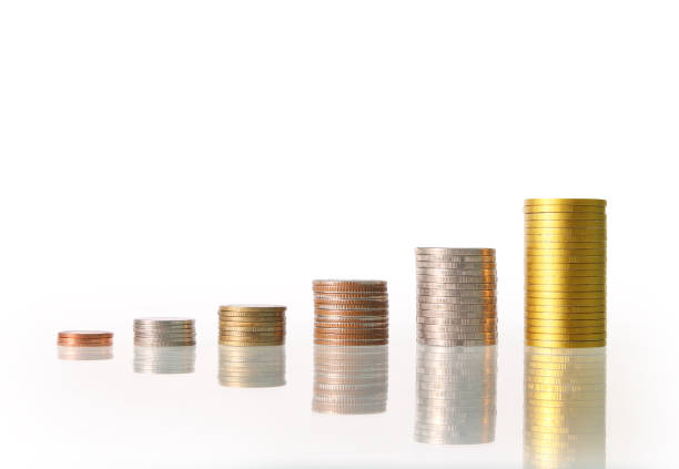 istock Coins graph stock market 638725486