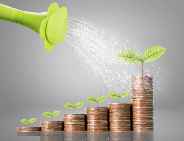 istock Coins graph stock market 638726694