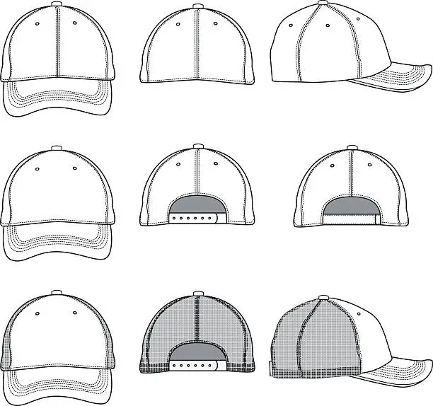 Vector illustration of Baseball cap template