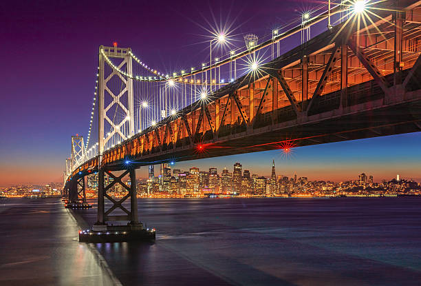 istock Bay Bridge and San Francisco skyline at sunset 638729000