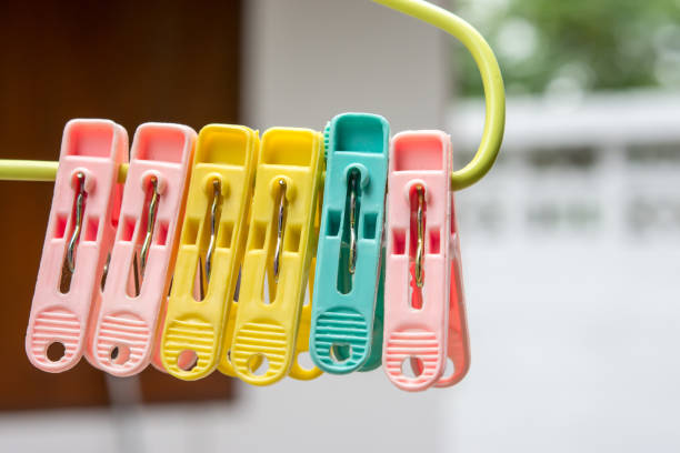 istock Clothes peg or clothes pin on hanger clothes 638731826