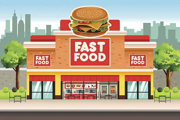 Vector illustration of Fast Food Restaurant
