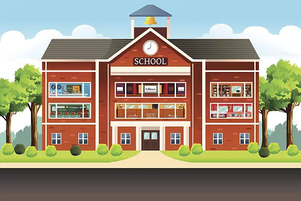 Vector illustration of School Building